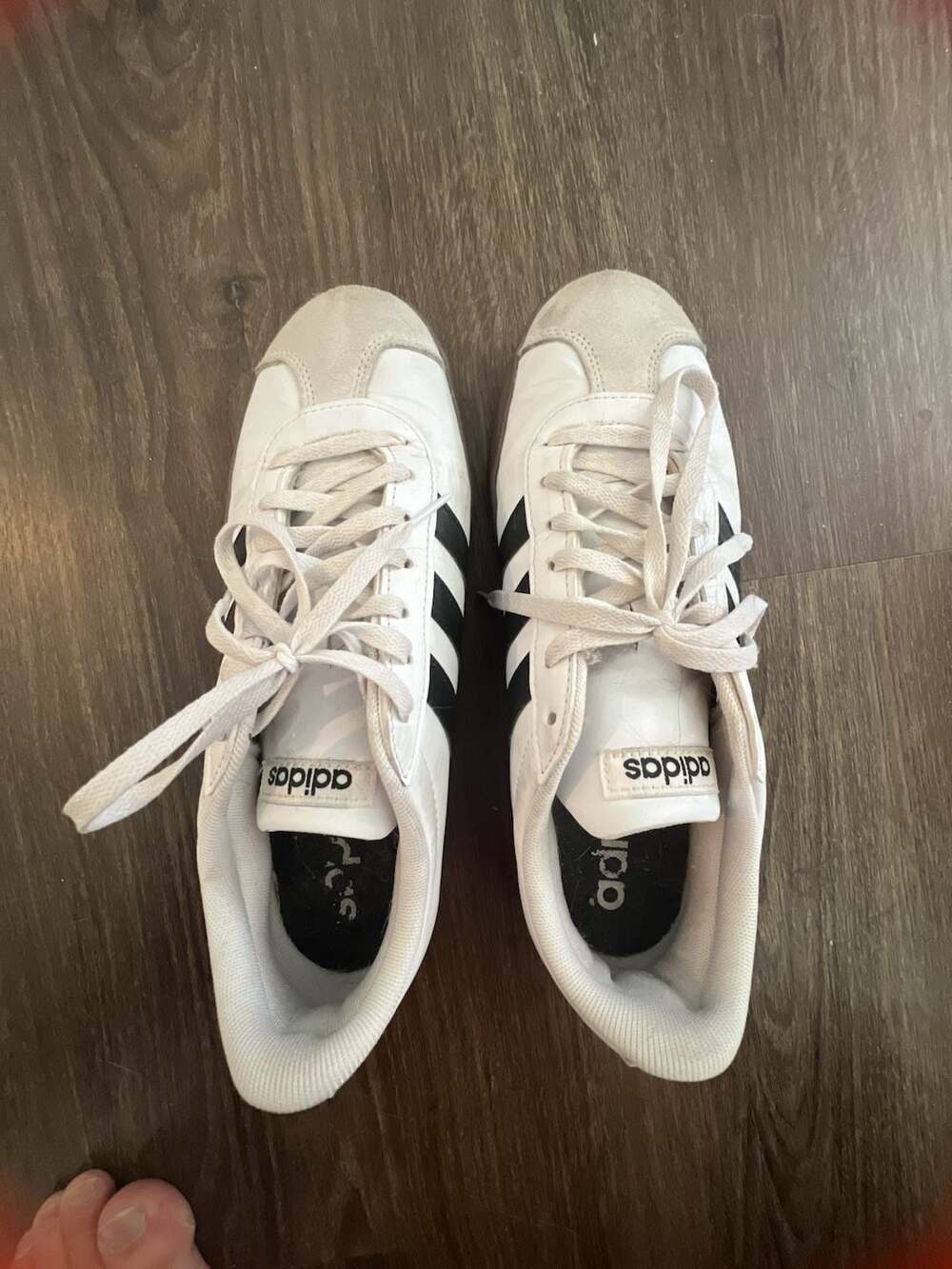 Adidas VL Court 2.0 White Black Sneakers Size 7.5